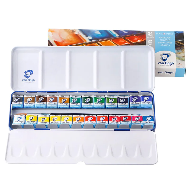 

VAN GOGH 24/36 colors Solid Watercolor Paint Set Professional Water Color For Painting Aquarell Art Supplies