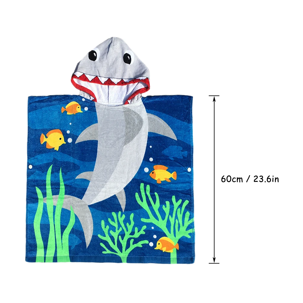 60 см детский хлопковый пуловер с капюшоном банное полотенце пляжное полотенце пончо удобное банное полотенце