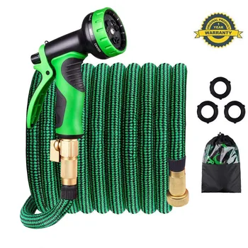 

25-100ft Garden Orchard Vegetable Tuin Watering Hose Expandable Telescopic Spray Gun Velcro High Pressure Car Washing Gun