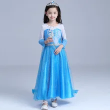 Платья Эльзы для девочек; вечерние костюмы Анны и Эльзы для костюмированной вечеринки; Elza Vestidos; аксессуары для волос; комплект одежды для девочек; От 4 до 10 лет