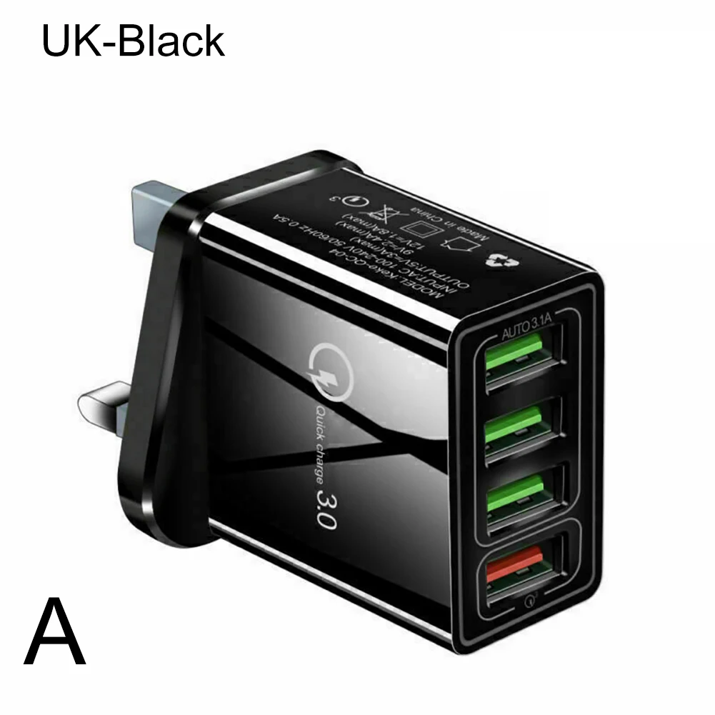 4USB QC3.0 быстрое зарядное устройство многопортовый Стандартный Мульти-USB зарядное устройство для мобильного телефона зарядное устройство для путешествий usb-хаб умное зарядное устройство