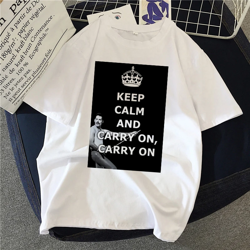 90s Graphic Rock Top Tees Female Lead singer of rock queen T Shirt Women Harajuku Vintage T-shirt Fashion Queen Tshirt