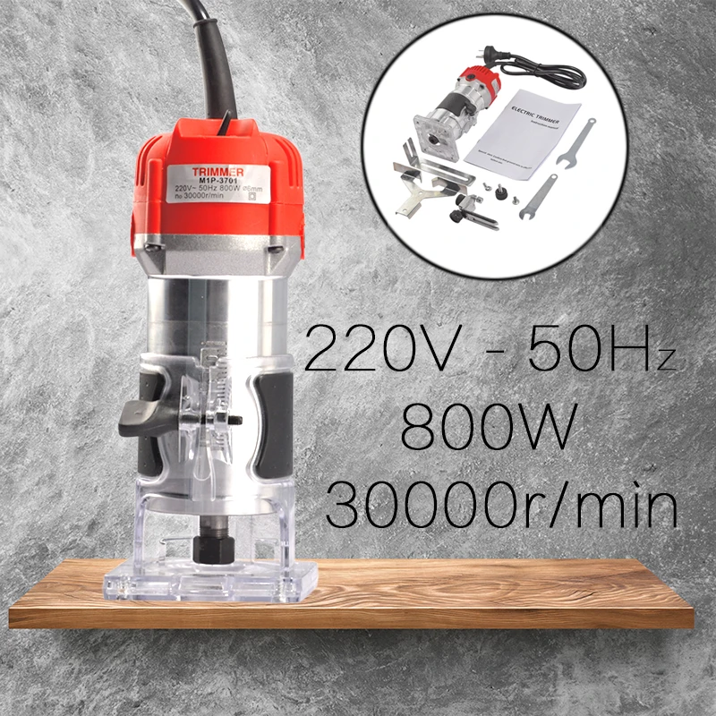 

Adjustable Balance Trimmer Base Shield Wood Work Shank Trim Router Electric Hand Edge Molding 220V 800w Trimmer Woodworking Tool