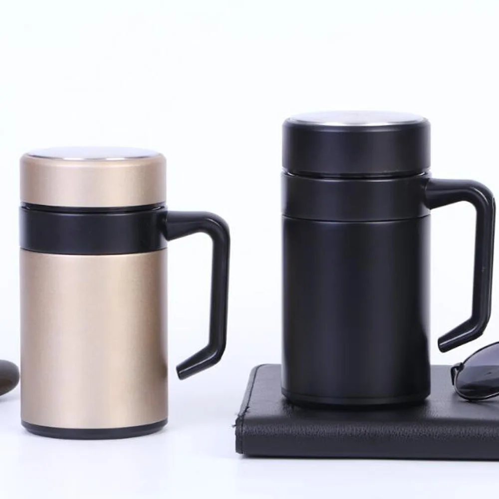 304 Stainless Steel Thermo Cup Office Coffee Mug with Lid Water Bottle Vacuum Flasks Thermocup 500ML