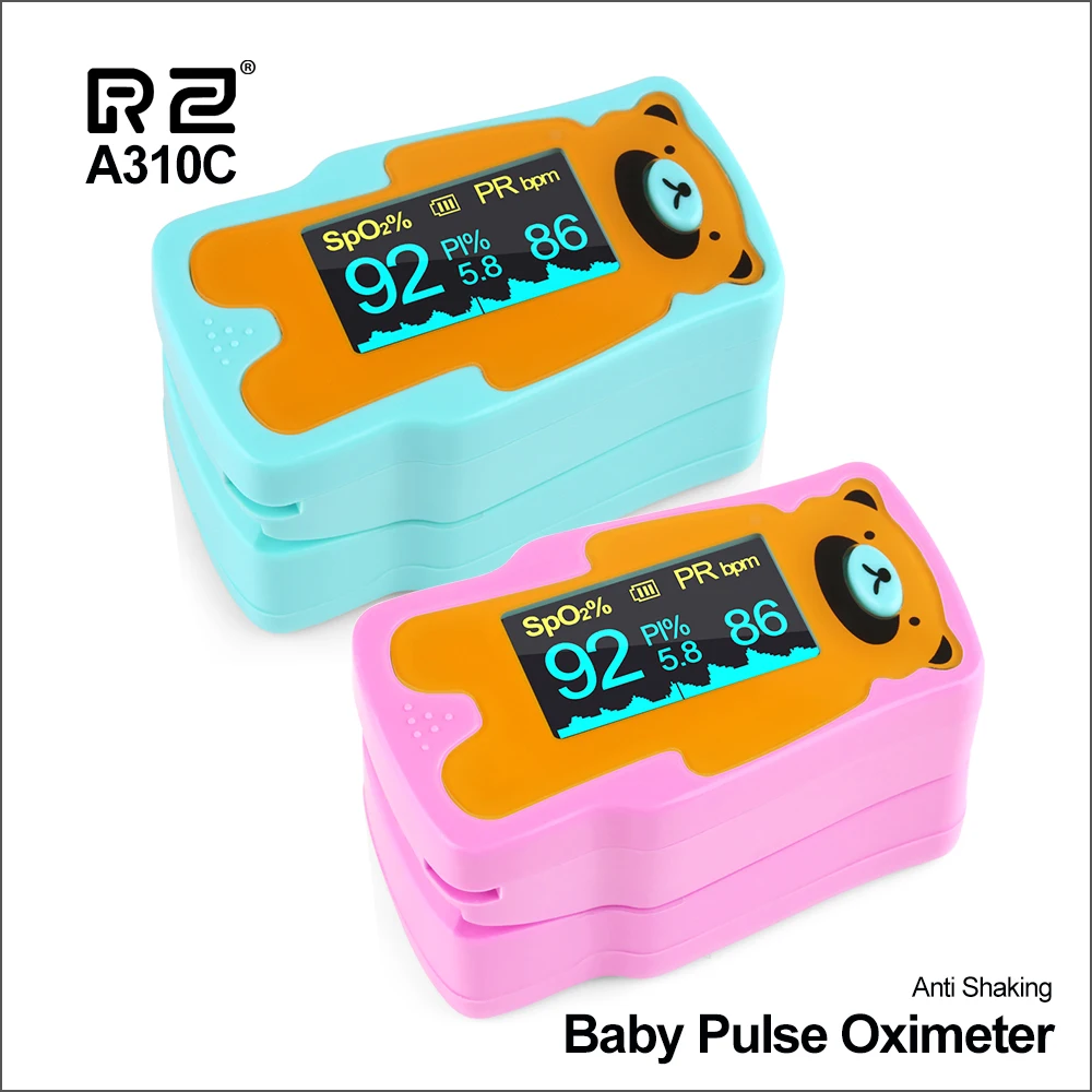 Buy RZ Oximeter Child Portable Finger Oximeter Fingertip Pulse Oximeter Household Health Monitors Heart Rate PR SPO2 Baby Oximeter