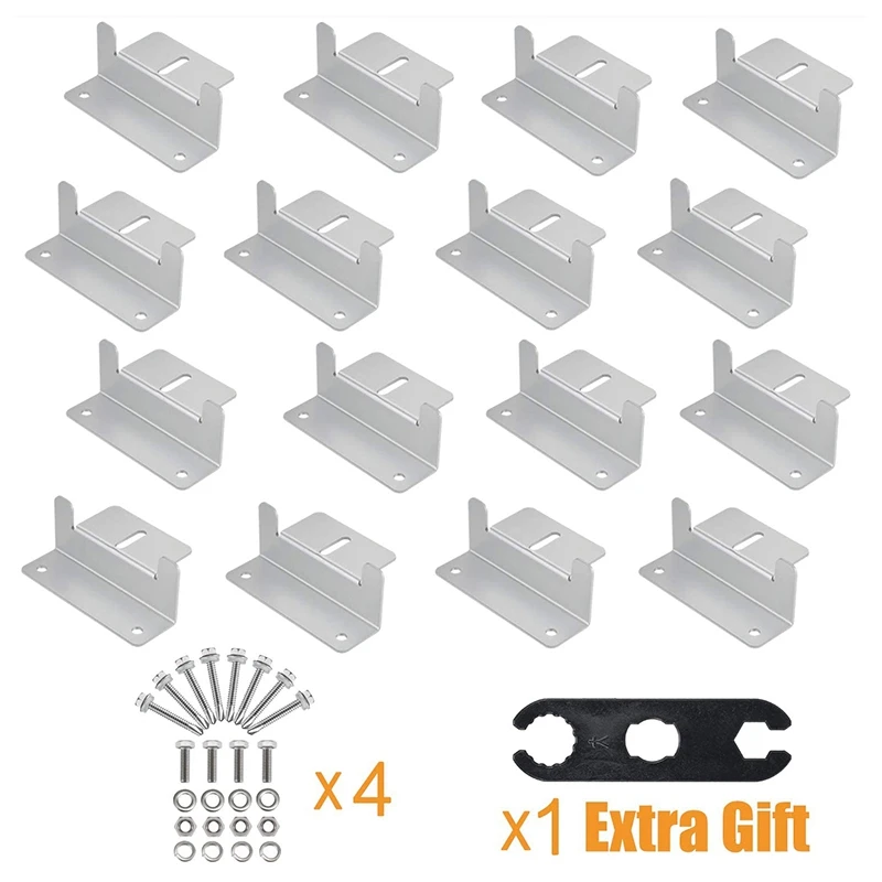 

4 Set Solar Panel Mounting Z Brackets Kit for RV Camper,Boat,Wall and Other Off Gird Roof Installation