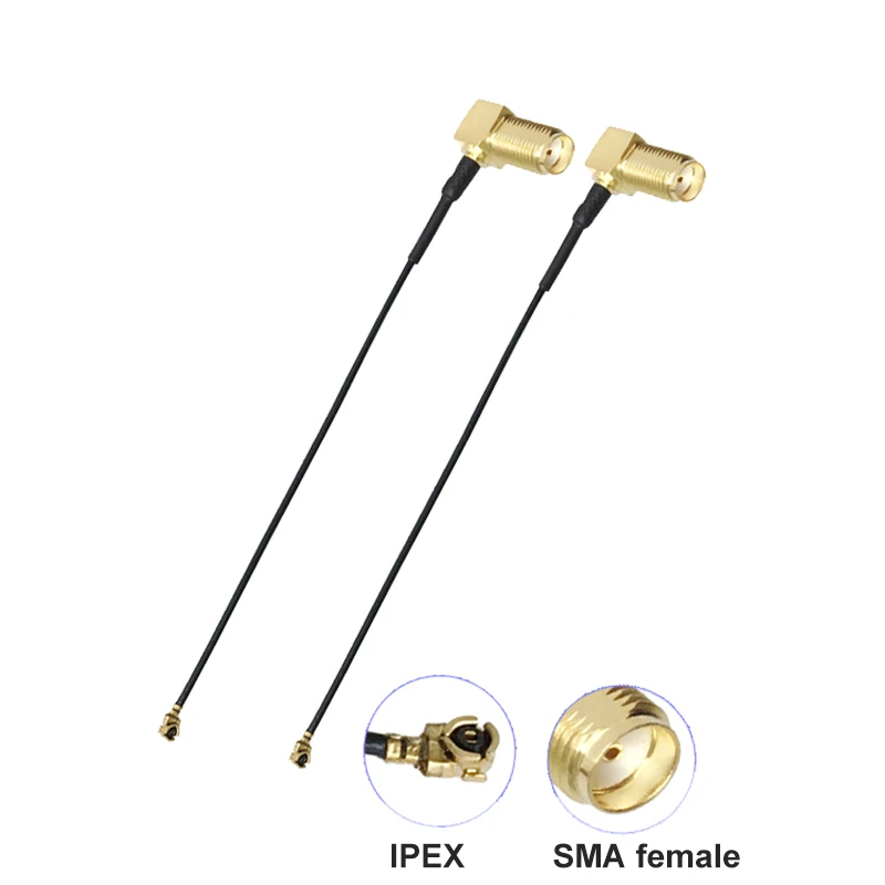 

2 шт., разъем для кабеля IPEX на гнездо SMA, под прямым углом