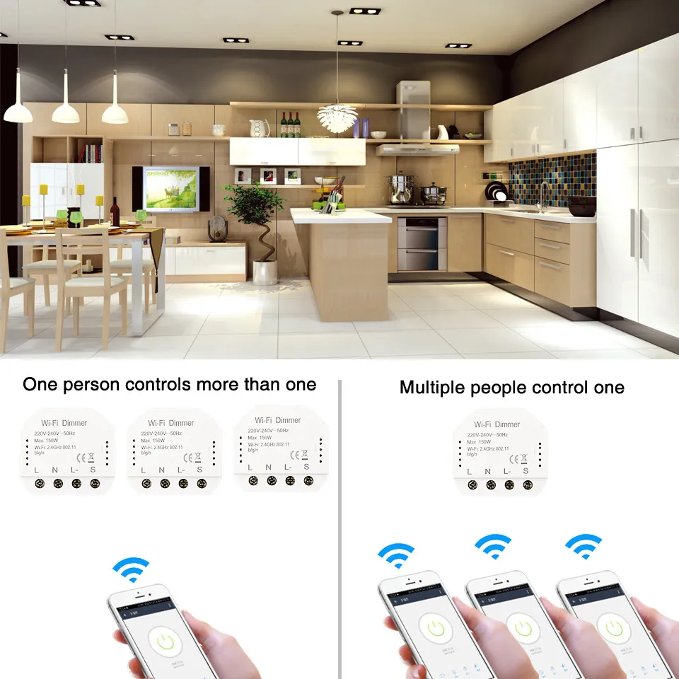 DIY wifi умный диммер светильник светодиодный Tuya APP пульт дистанционного управления выключатель модуль 1 комплект 1/2 способ работы с Alexa Google Home