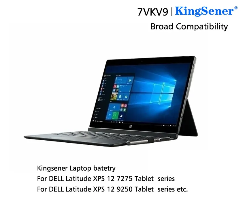 Bateria do Portátil de Kingsener 7vkv9 9tv5x para Dell Latitude Xps 12 7000 7275 9250 Série Notebook 7vkv9 7.6v 30wh - Imagem 2