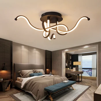 

New Hot Modern Led Ceiling Chandelier for Living room Bedroom Study Room kitchen Home Black Chandelier Lighting free shipping