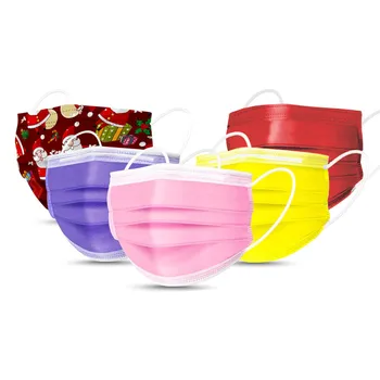 

50pc Adult Mixed Color Mask Protection Disposable Masks 3 Layer Non-woven Mascarillas Breathable Elastic Ear Hook Mouth Mask