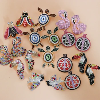 

2019 New wholesale 30 designs fashion crystal party earrings dangle multicoloured rainbow jewelry for women earring