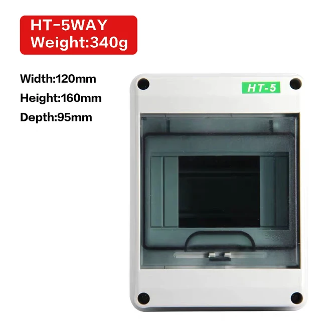 HT Waterproof Series Household illumination Electrical Distribution Box MCB Waterproof Junction Wire Box ABS 5/8/12/15/18/24Ways HT5