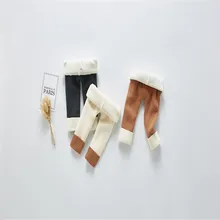 Леггинсы для малышей; штаны для малышей; сезон зима-весна; теплые леггинсы из плотного бархата для маленьких девочек; вязаные брюки для малышей; От 0 до 3 лет для мальчиков