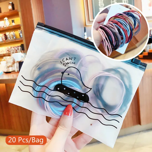 10/50/100 Pcs/Set Women Girls Colors Soft Scrunchies Elastic Hair Band Lady Lovely Solid Rubber Bands Female Hair Accessories 20-20 Pcs