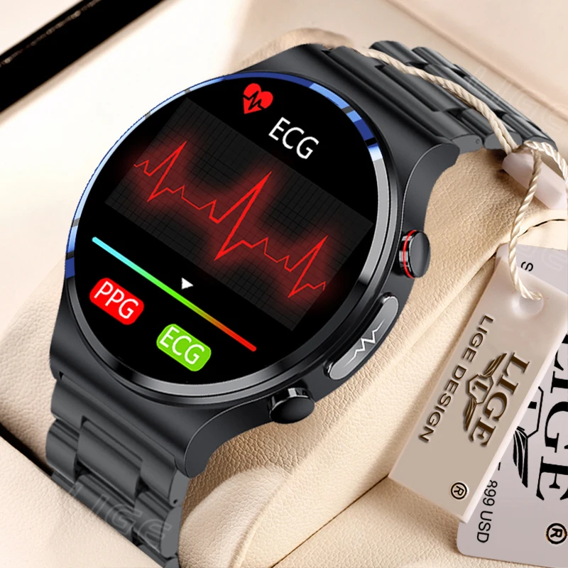 Смарт-часы LIGE ECG PPG для мужчин и женщин умные часы с измерением температуры тела