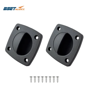 

2PCS Black Nylon Recessed Flush Sliding Door Handle Pull Square Hatch Pull Handle Motorboat Marine Boat Yacht Cabin Accesories