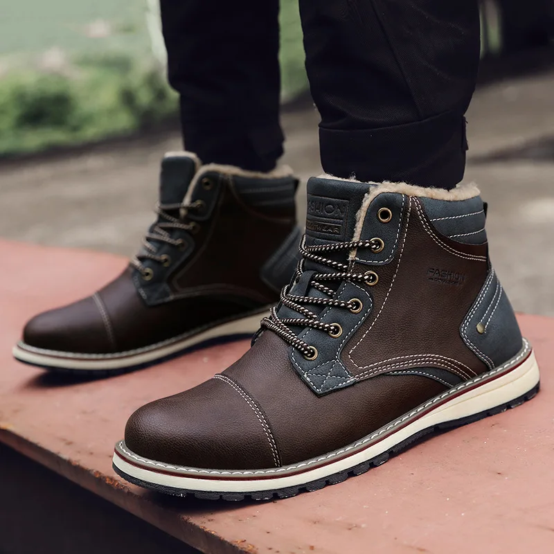 

2019 New Style Winter Snow Boots Men's Korean-style Trend Short Boots Cotton-padded Shoes Brushed And Thick Warm