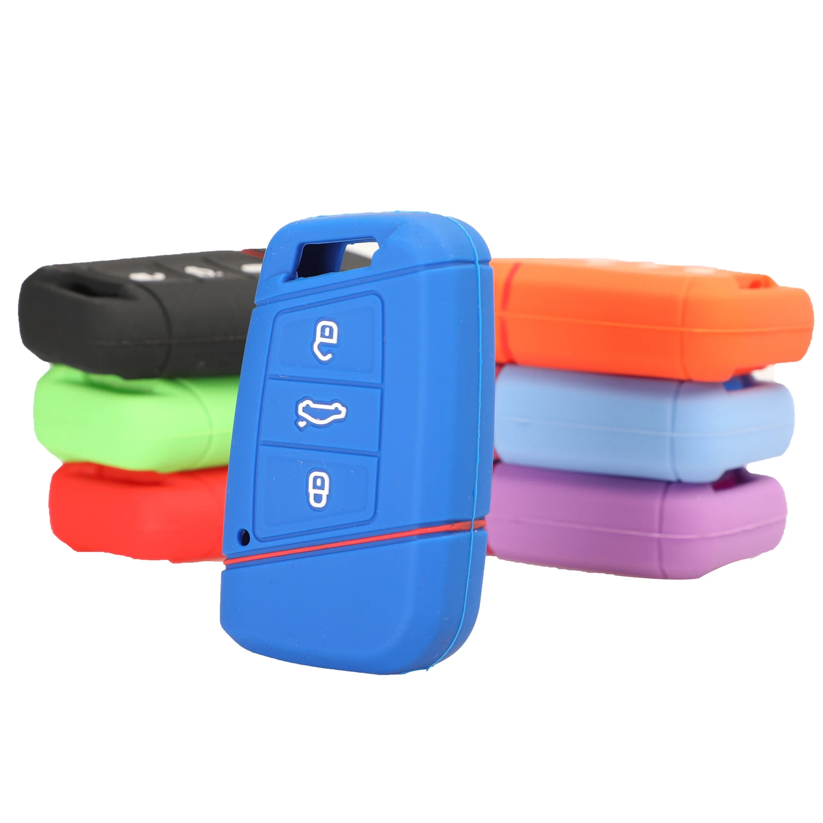 Keyforkess 10 pezzi per VW Magotan Passat B8 Golf Skoda Superb A7 custodia portachiavi in Silicone portachiavi Smart Remote portachiavi copertura in gomma - H51e9d59b59bf49f4959a2fd58efe72d1A