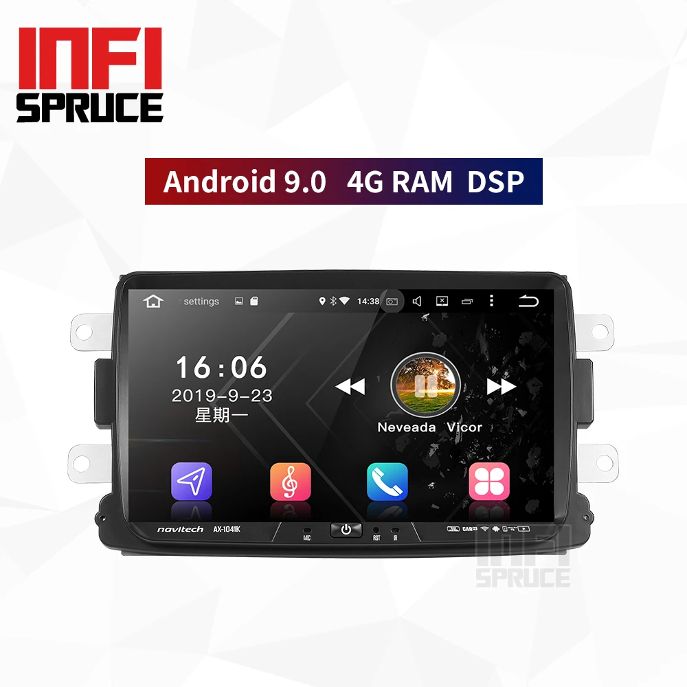 Dvd-плеер для Renault Duster Dacia Sandero Captur Lada Xray 2 Logan gps-навигация 4 Гб ОЗУ DSP android 9 0 |