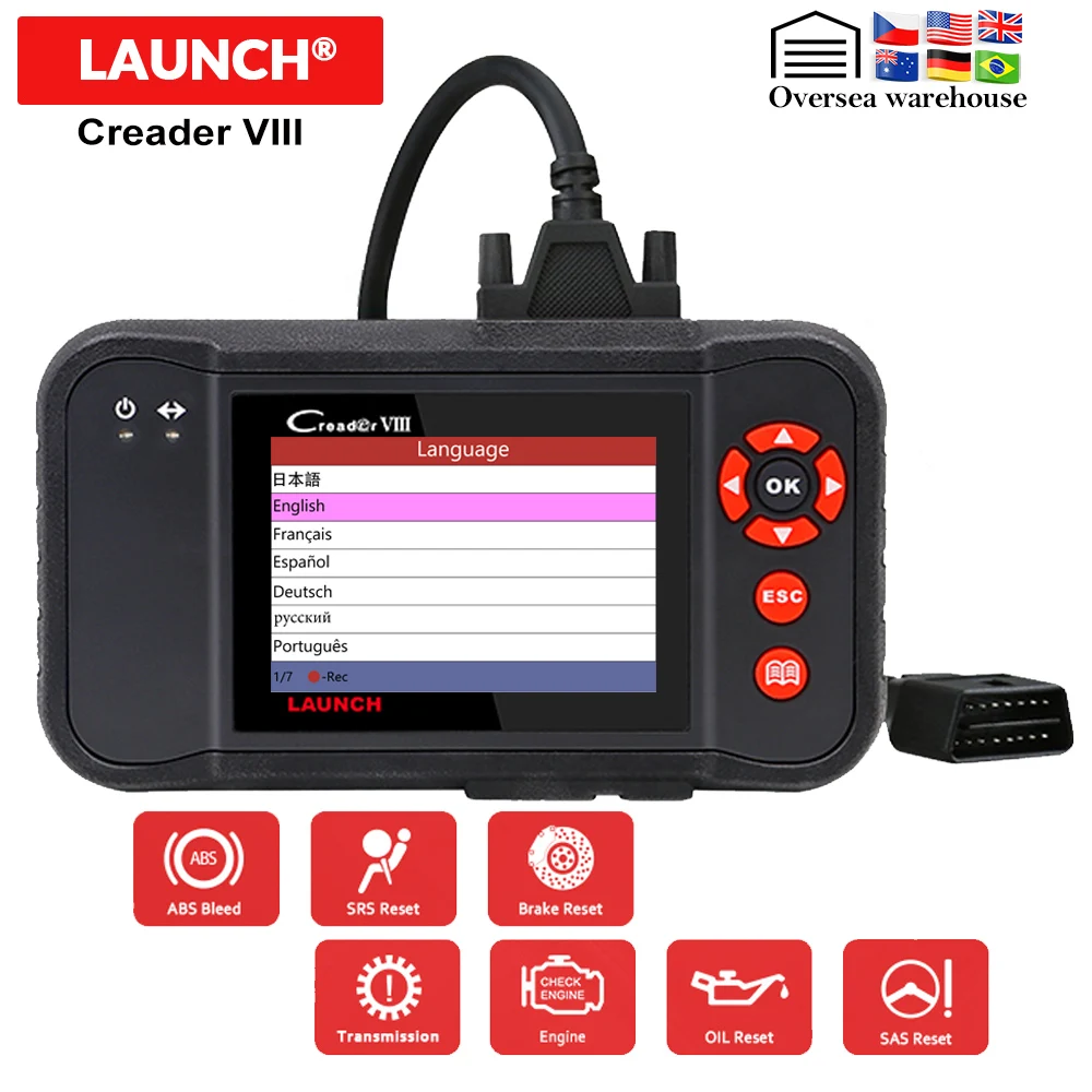 Launch X431 Creader Viii Obd2 Engine Abs Airbag Srs At Diagnostic Tool