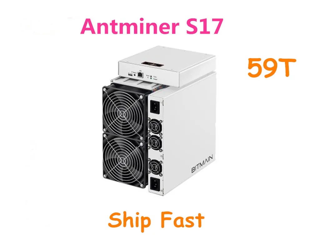 BTC BCH Miner AntMiner S17 59TH/S с БП лучше S9 S15 S17e T17 T17e S17+ T17+ WhatsMiner M3X M21S M20S Innosilicon T2T