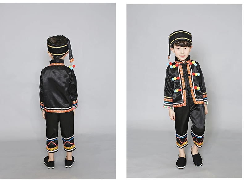 Детские костюмы Miao; танцевальная одежда Hmong; китайский костюм