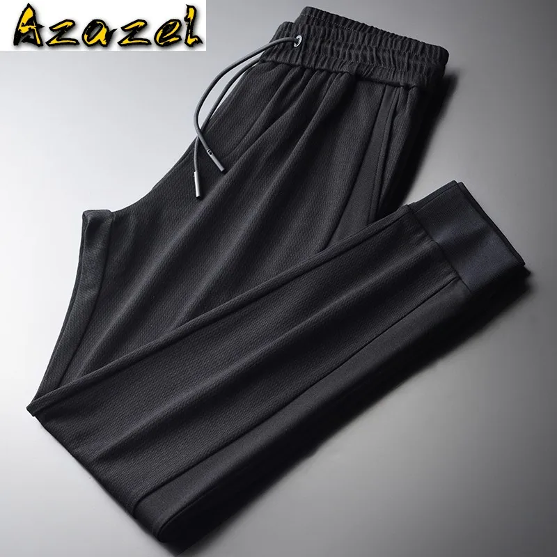 

Azazel Black Jacquard Male Pants High Quality Autumn Casual Solid Color Sport Man Pants Fashion Elastic Waist Men's Trousers
