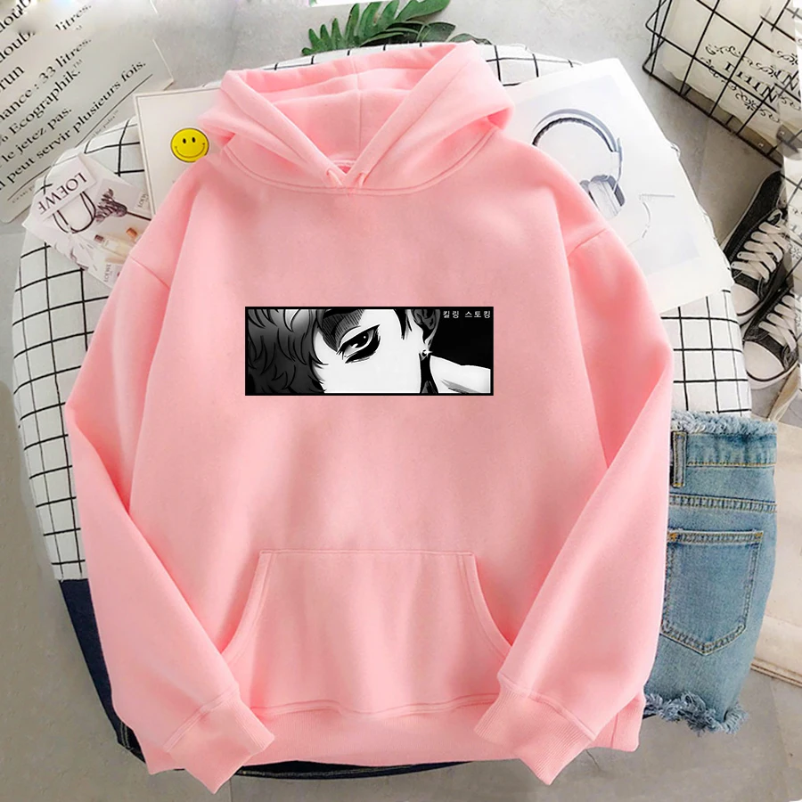 Harajuku Japanese anime Killing Stalking Cartoon graphic printed men's/women's casual hoodies Autumn/winter couple Sweatshirt