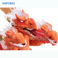 Электронный Юрский трехглавый динозавр со звуком и вспышкой, новая электронная игрушка питомец для детей