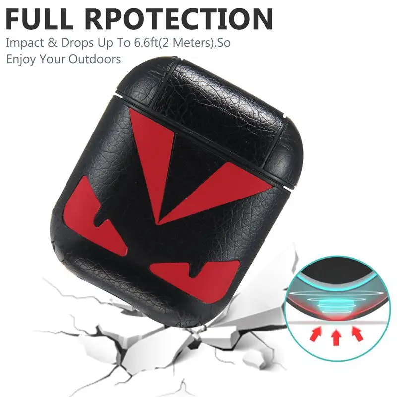 Чехол Angry Face из искусственной кожи для Airpods, чехол, защита от беспроводной зарядки, противоударный защитный чехол, аксессуары для наушников