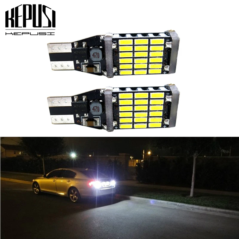 

2x T15 912 921 W16W LED Extreme Bright 2835 Bulbs For Car Signal Light Parking Backup Reverse Lights White 12V