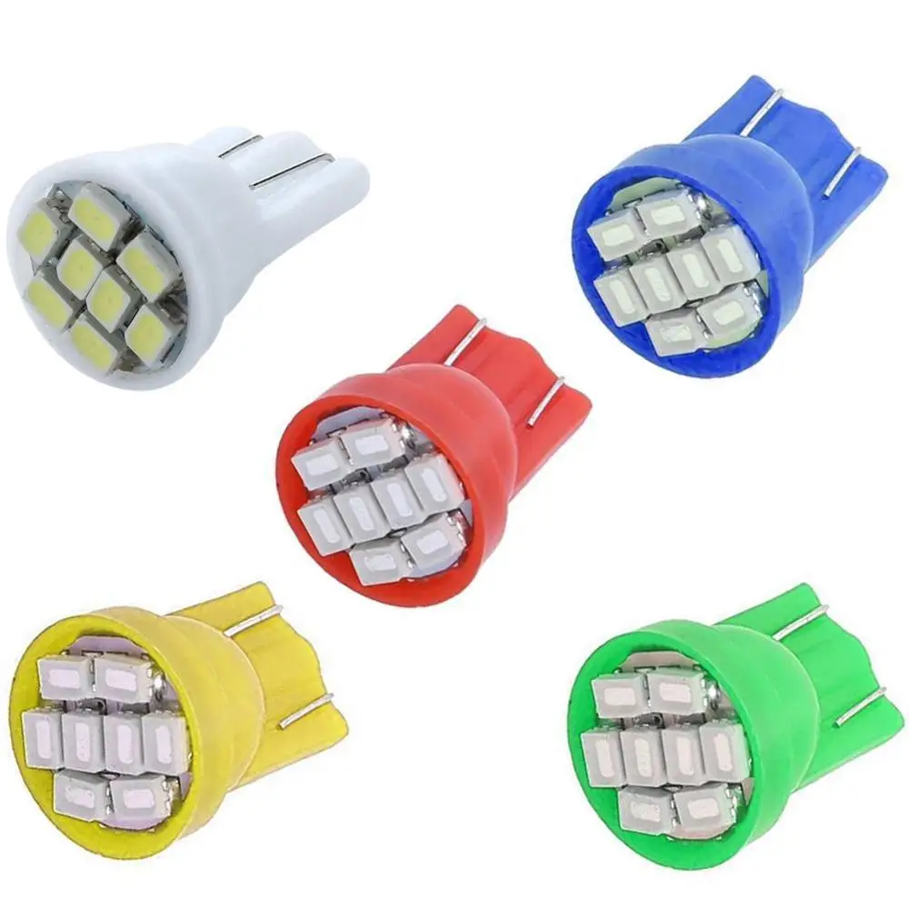 10 шт. T10 1206 8SMD клиновидная Светодиодная панель белый красный синий зеленый желтый
