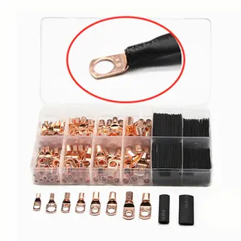 

260CPS Assortment Car Auto Copper Ring Terminal Wire Crimp Connector Bare Cable Battery Terminals Soldered Connectors Kit