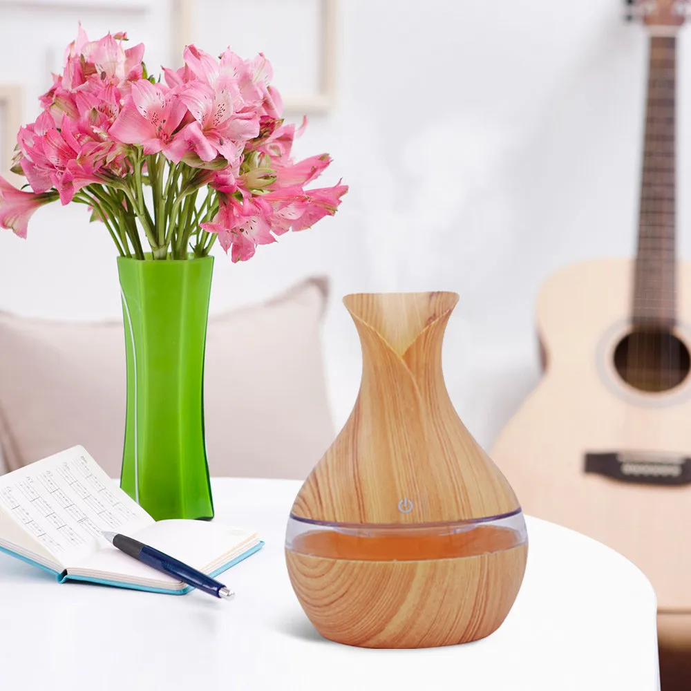 USB Wood Grain Essential Oil Diffuser Ultrasonic Humidifier Household Aroma Diffuser Aromatherapy Mist Maker with LED#10