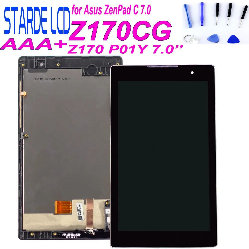 Kopen Voor Asus Zenpad C 7.0 Z170CG P01Y Z170 Lcd Touch Screen Digitizer Vergadering met Frame Gratis Tools Omvatten