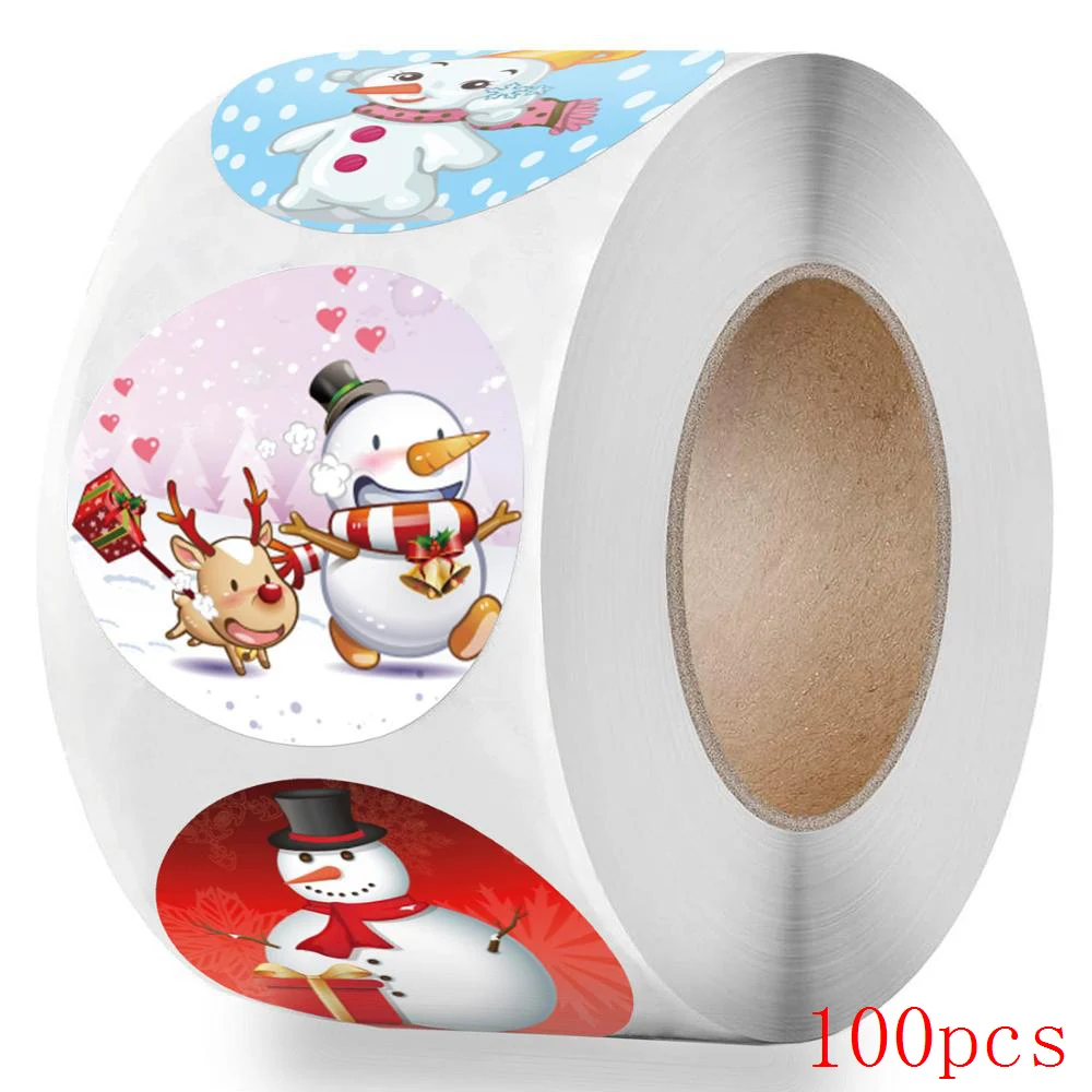 50-500pcs Christmas Gift Sealing Stickers 1 inch Thank you Love Design Diary Scrapbooking Stickers Party Gift Decorations Labels 