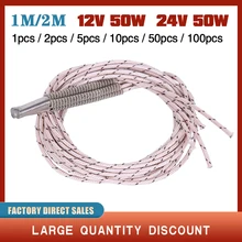 

Heating Tube Reprap 12V 24V 50W Ceramic Cartridge Heater for HotEnd J-Head 6*20mm 3D Printer parts 1M 2M for 1/2/5/10/50/100pcs