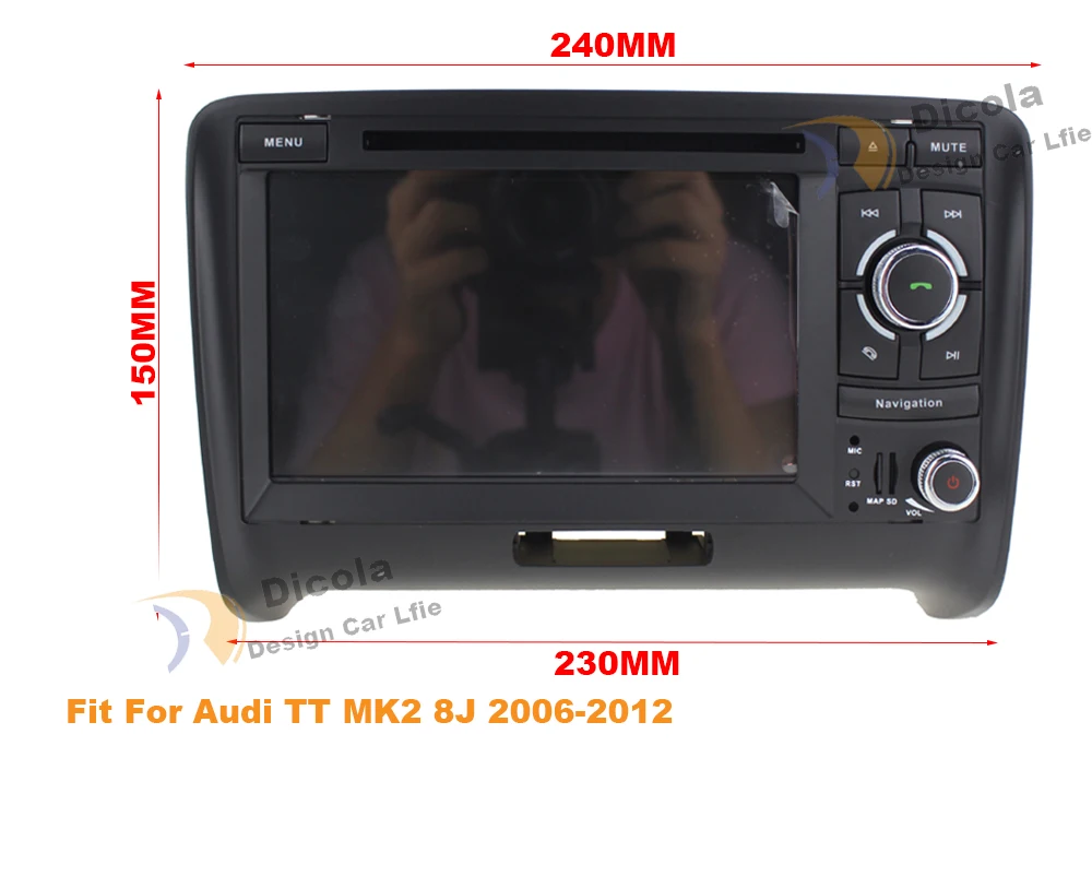 Flash Deal 7" IPS Hexa Core 4G+64G PX6 Android 9 Car DVD Video Stereo Radio Player GPS Navigation for AUDI TT MK2 (2006-2014) 0