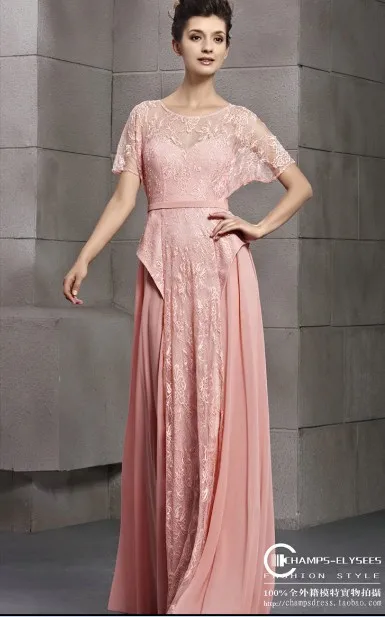 Новая мода, vestidos de festa, короткий рукав, длина до пола, вечернее кружевное платье, платья для матери невесты