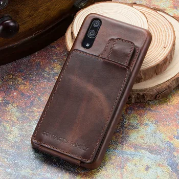 

Huawei P20 Mobile Phone Case Creative Leather with Card Holder Magnetic Back Retro Protective Anti-knock Cover