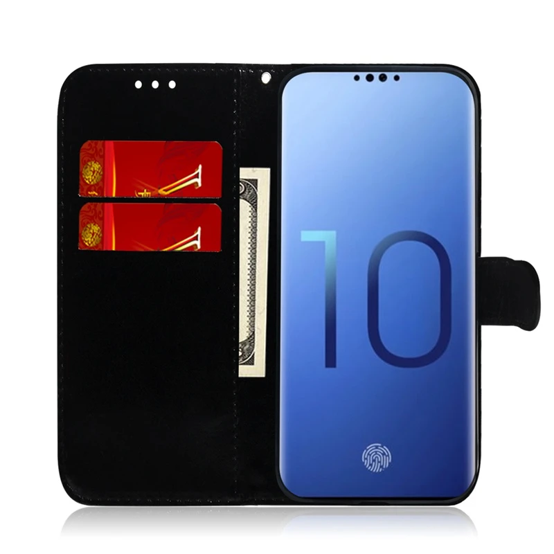 Роскошный зеркальный кожаный флип чехол для Samsung Galaxy Note 10 S8 S9 S10 S20 Plus A40 A50 A70 A10E A20S