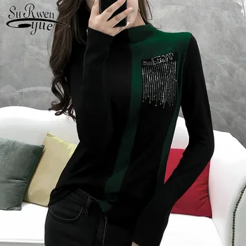 

Long Sleeve Shirt Women Poleras Mujer De Moda 2020 Tee Shirt Femme Clothes Women Stranger Things T Shirt Patchwork 7557 50