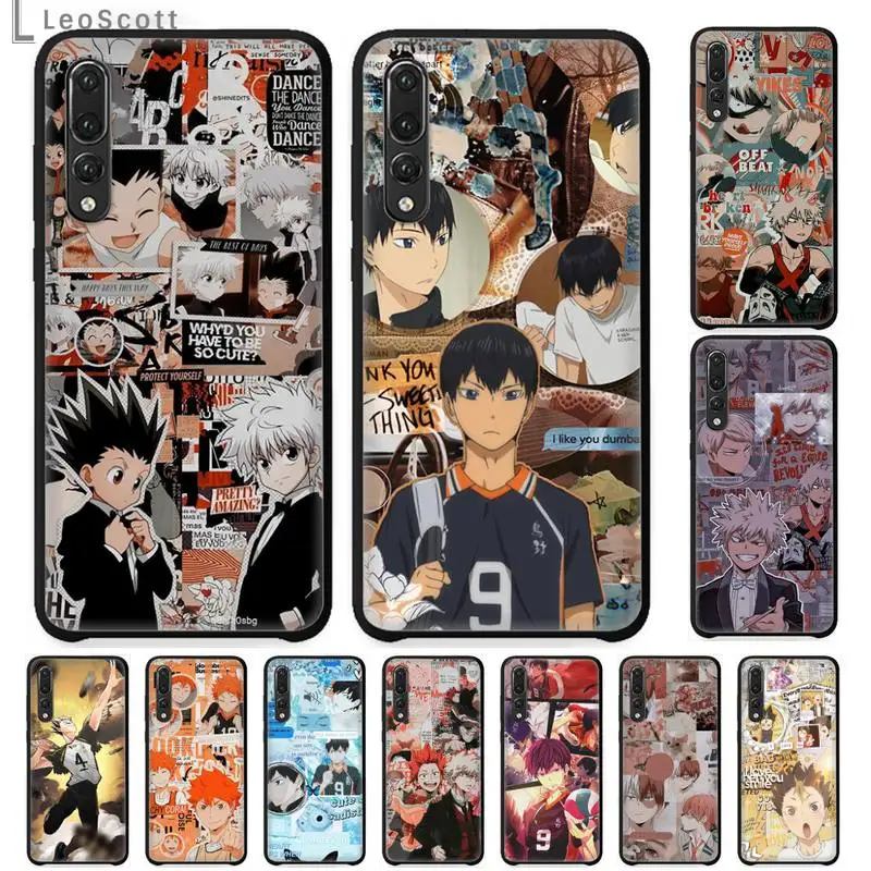 cartoon boy Anime haikyuu Poster Shell Phone Case For Huawei P9 P10 P20 P30 Pro Lite smart Mate 10 20 Y5 Y6 Y7 2018 2019 | Мобильные