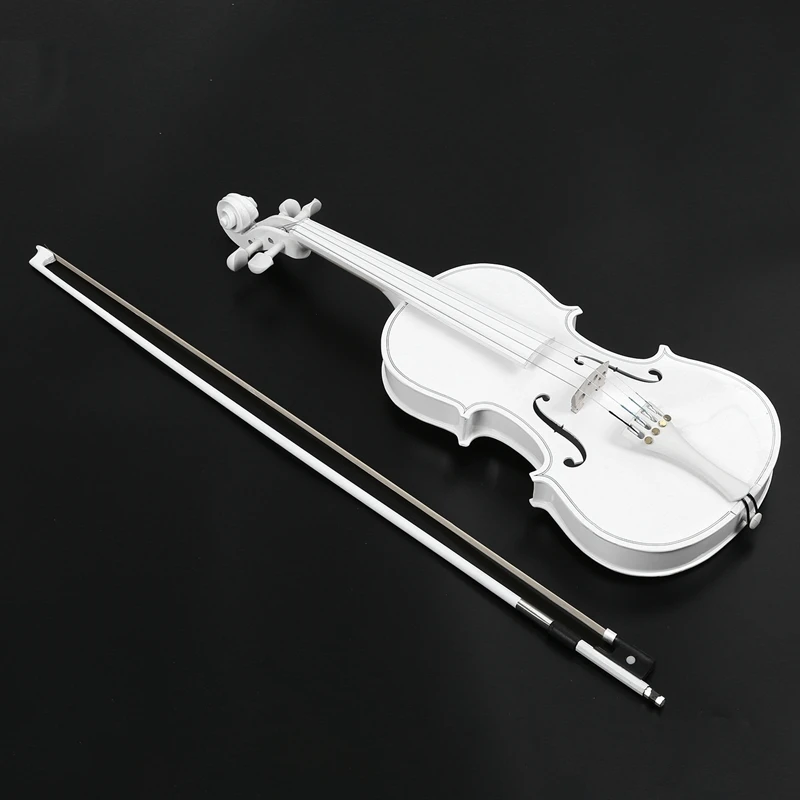 Студенческая скрипка 4/4 Полный размер Скрипка набор ребенок Начинающий белая скрипка
