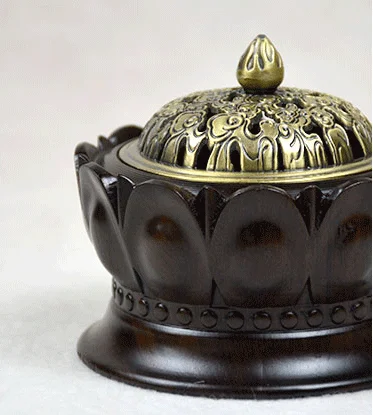 lotus Горелка для благовоний из цельного сандалового дерева, черная горелка для благовоний из розового дерева, горелка для благовоний из твердой древесины, бытовая декоративная горелка для украшения - Цвет: lotus