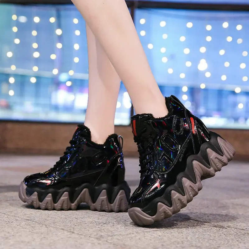 Женская повседневная обувь на платформе увеличивающая рост zapatos mujer Модная