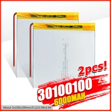Agli ioni di 3.7V 6000mAH 30100100 Polimeri di litio/batteria Li-ion per tablet pc texet tm-TM-7858 lrbis TZ 82 7 pollici 8 pollici 9 pollici batterie