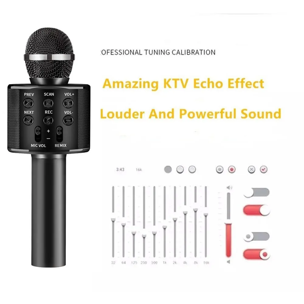 WS 858 Bluetooth беспроводной микрофон волшебный караоке профессиональный микрофон с конденсатором и Bluetooth стойка радио микрофон Запись
