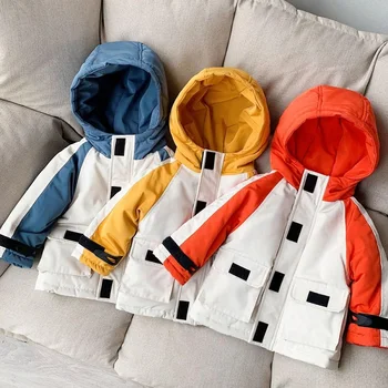 

Autumn and winter boys and girls jackets children's wool jackets plus velvet thickening children's warm hooded jacket girls coat